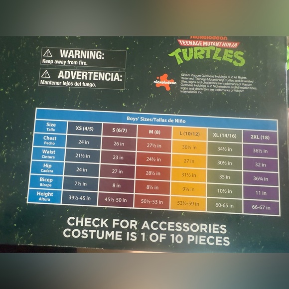 Teenage Mutant Ninja Turtles 4-in-1 Halloween Costume  Leo Raph Mic Don 4/5 XS - Picture 8 of 8